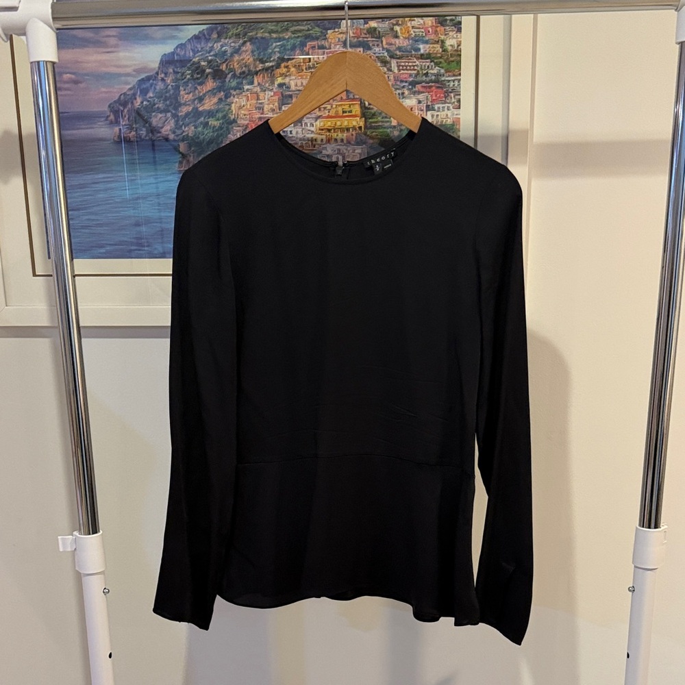 Theory Black Long Sleeve Women's Top size S